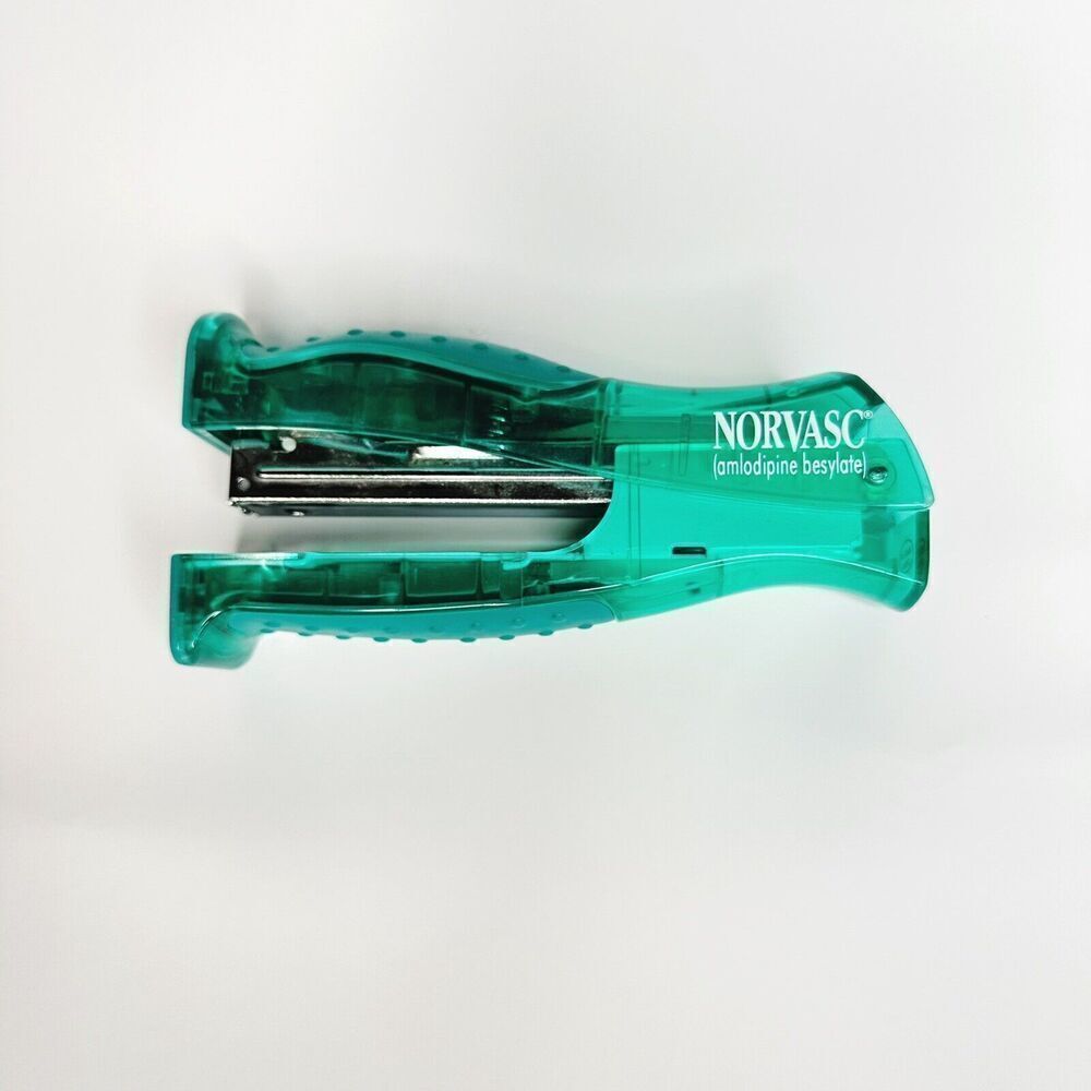 Teal Green See-Through Stand-Up Stapler Norvasc Pharma Rep Advertising Pfizer‎